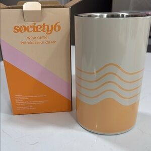 Society6 Wine Chiller with Orange and Pink Design